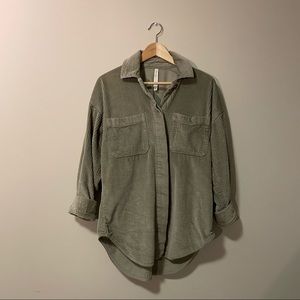 Aritzia Graydon shirt in dry basil green